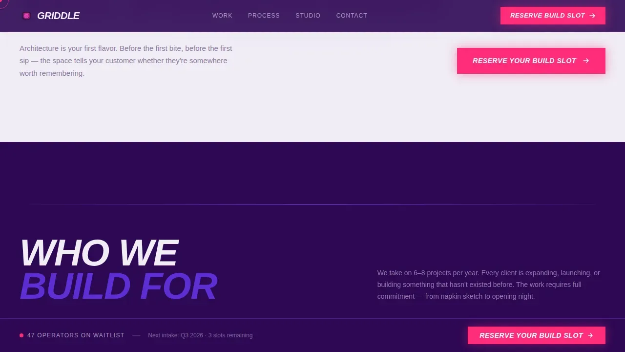 Modern Quick Service Studio Landing Page Template