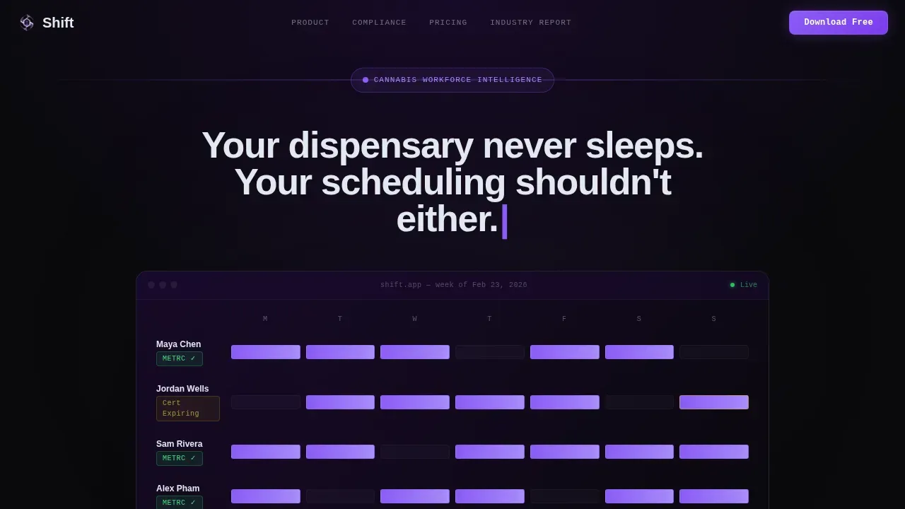 Regulated Cannabis Workforce Landing Page Template