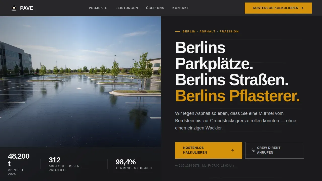 Premium Pavement Solutions | Free Website Template | Rocket