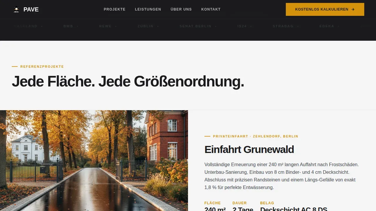 Premium Pavement Solutions | Free Website Template | Rocket