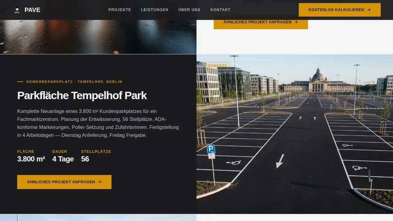 Premium Pavement Solutions | Free Website Template | Rocket