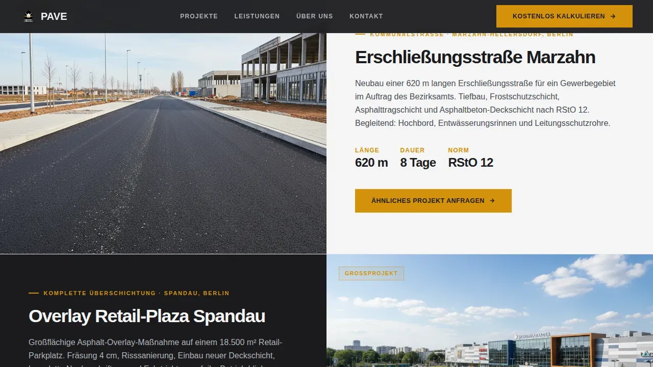 Premium Pavement Solutions | Free Website Template | Rocket
