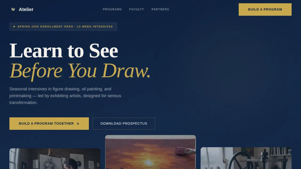 Specialist Art School Marketing Portfolio & Case Study Website Template