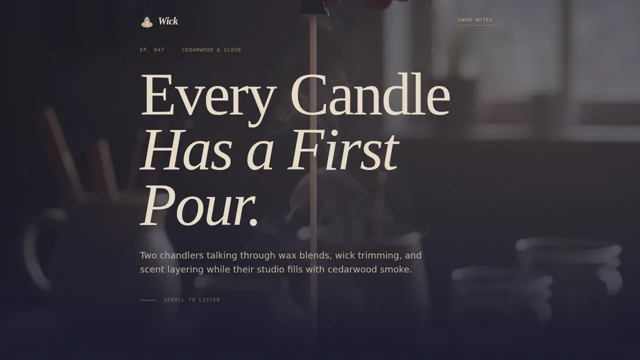 Artisan Candle Workshop | Free Website Template | Rocket
