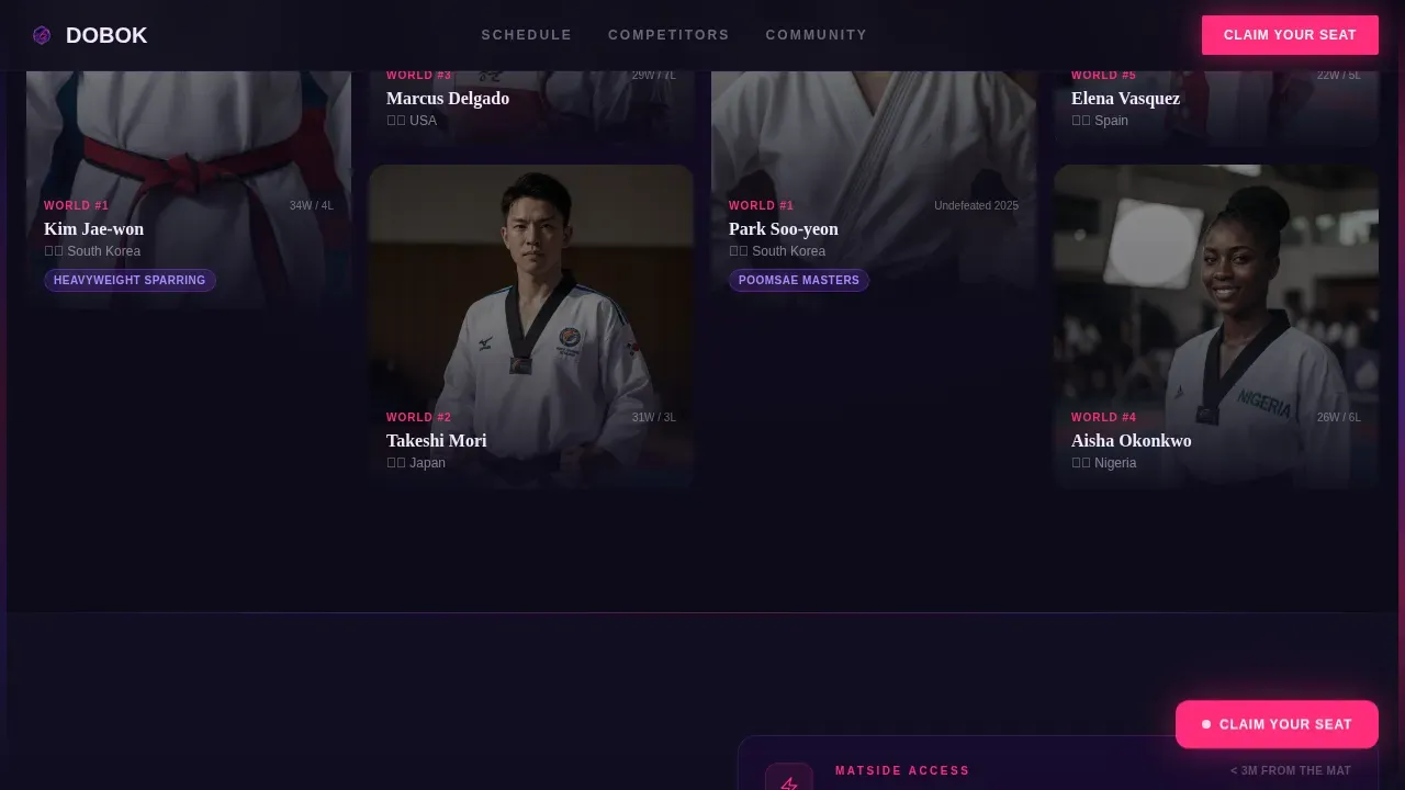 Taekwondo Professional Website Template