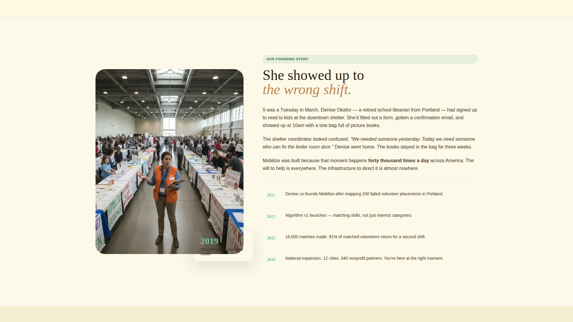 Volunteer Matching Platform Landing Page Template