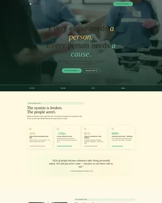 Volunteer Matching Platform Landing Page Template
