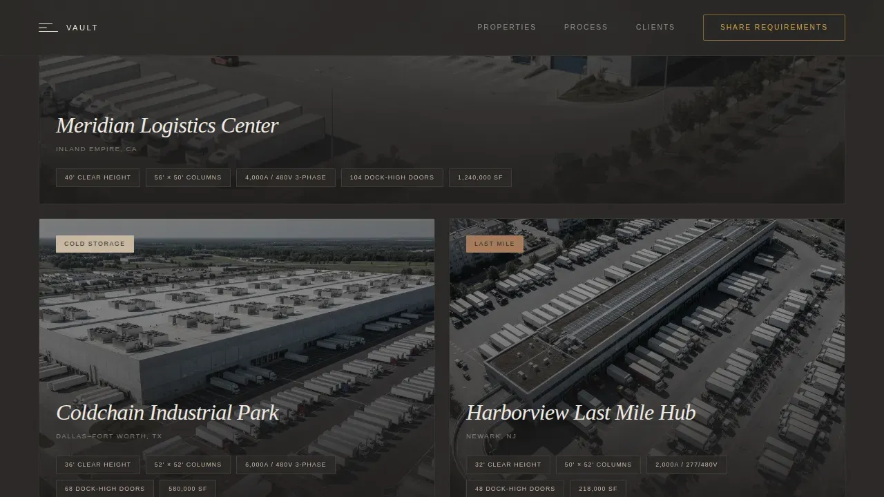 Premier Warehouse Landing Page Template
