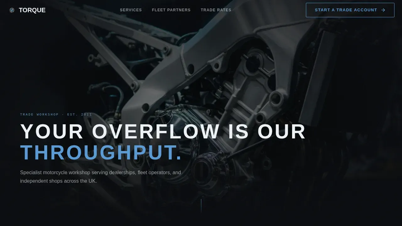 Premium Motorcycle Repair Landing Page Template