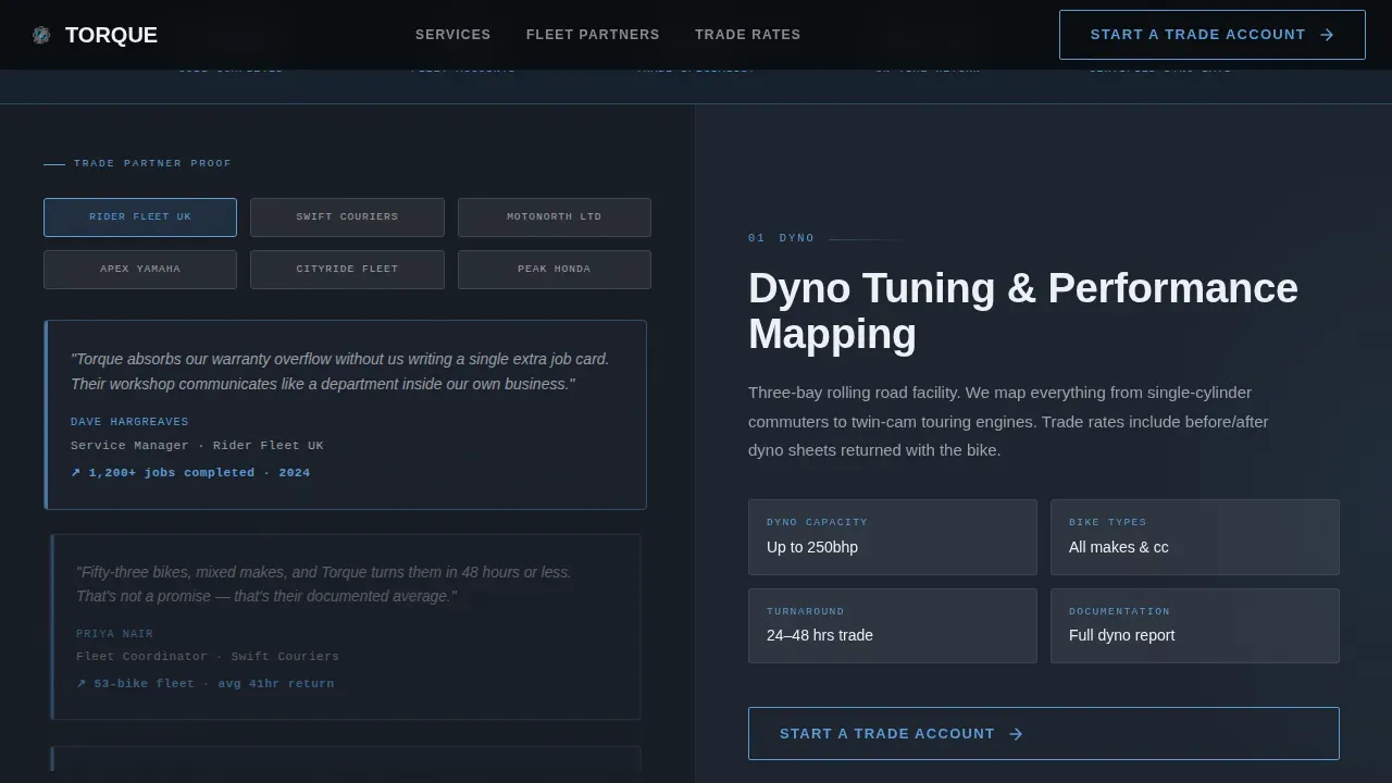 Premium Motorcycle Repair Landing Page Template