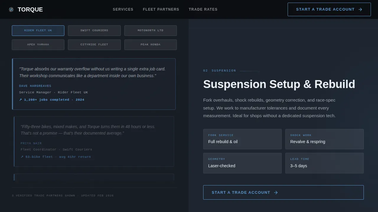 Premium Motorcycle Repair Landing Page Template
