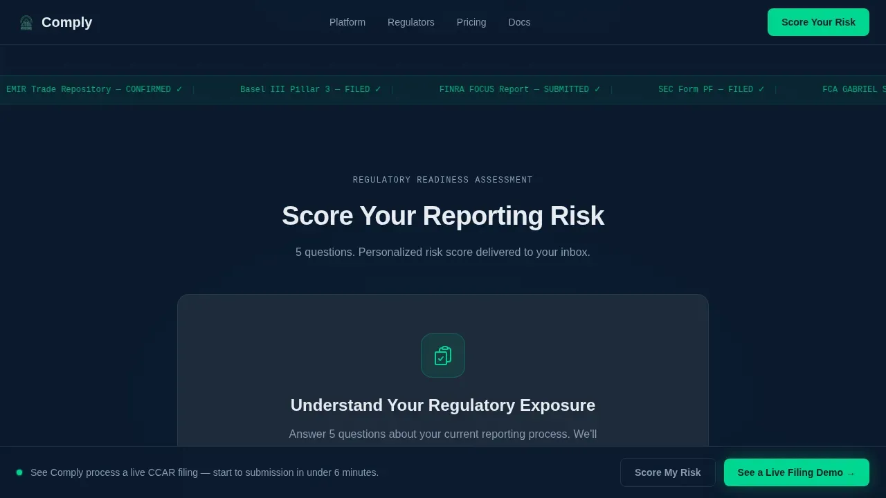 Intelligent Regulatory Hub Landing Page Template