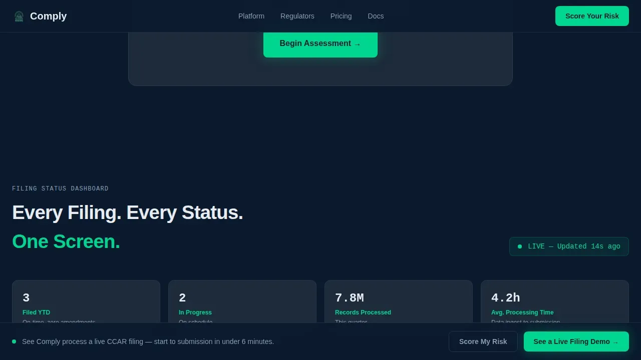 Intelligent Regulatory Hub Landing Page Template