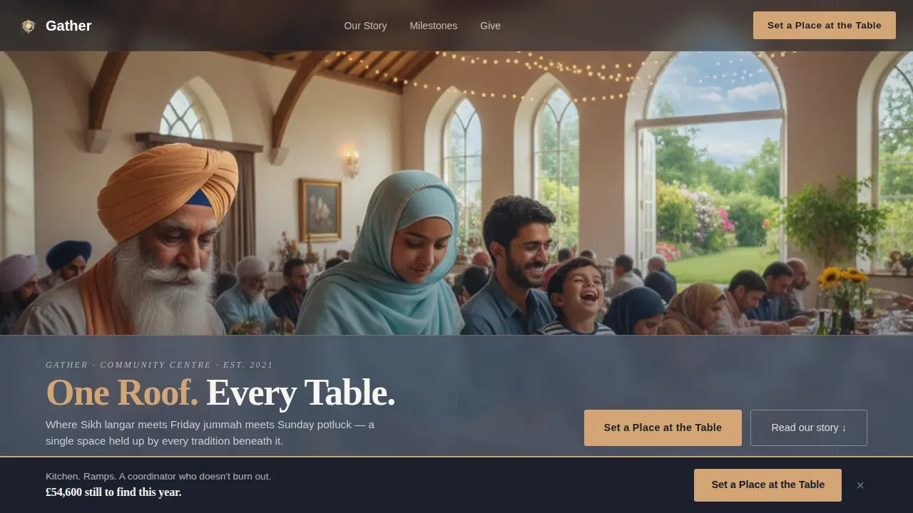 Fundraising Landing Page Template for Multi-Faith Centers
