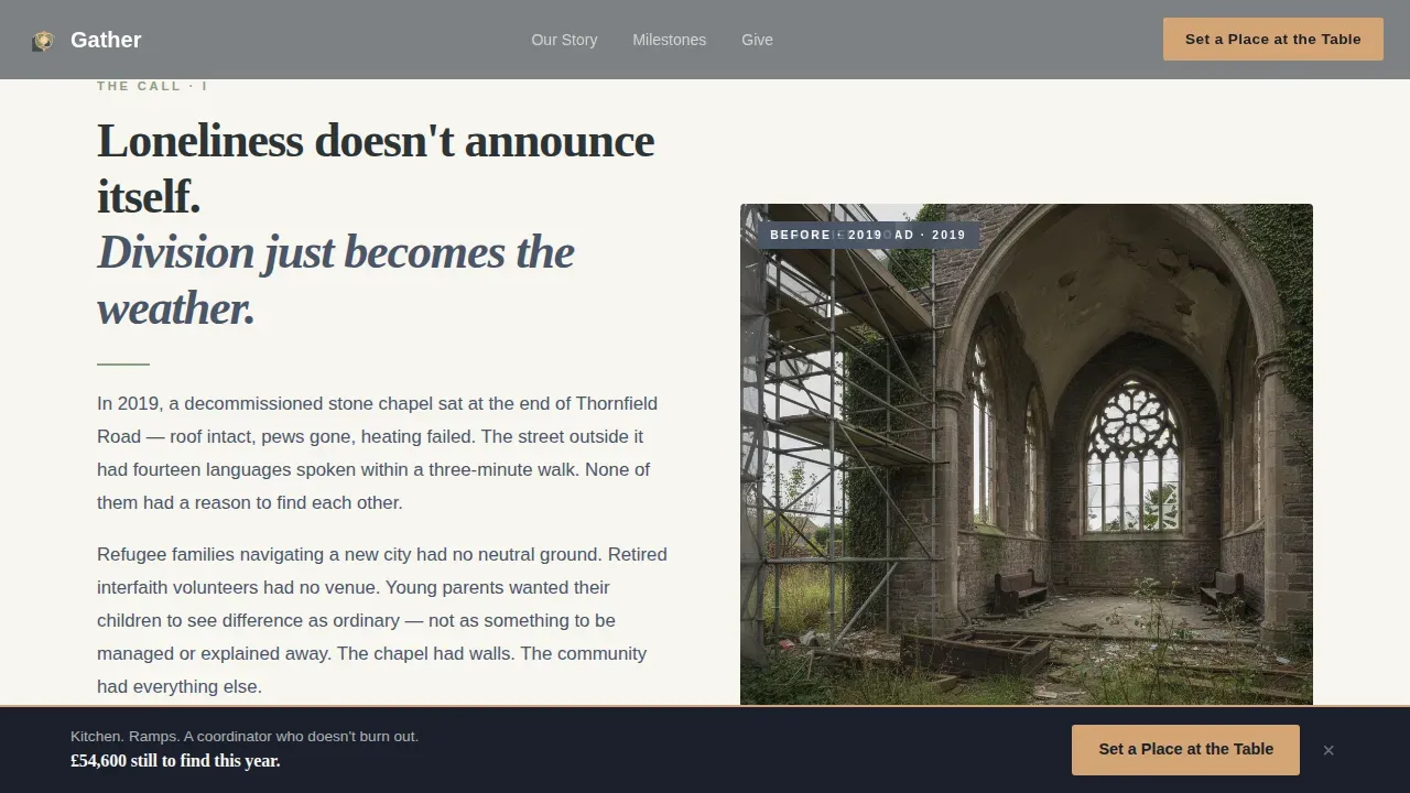 Fundraising Landing Page Template for Multi-Faith Centers