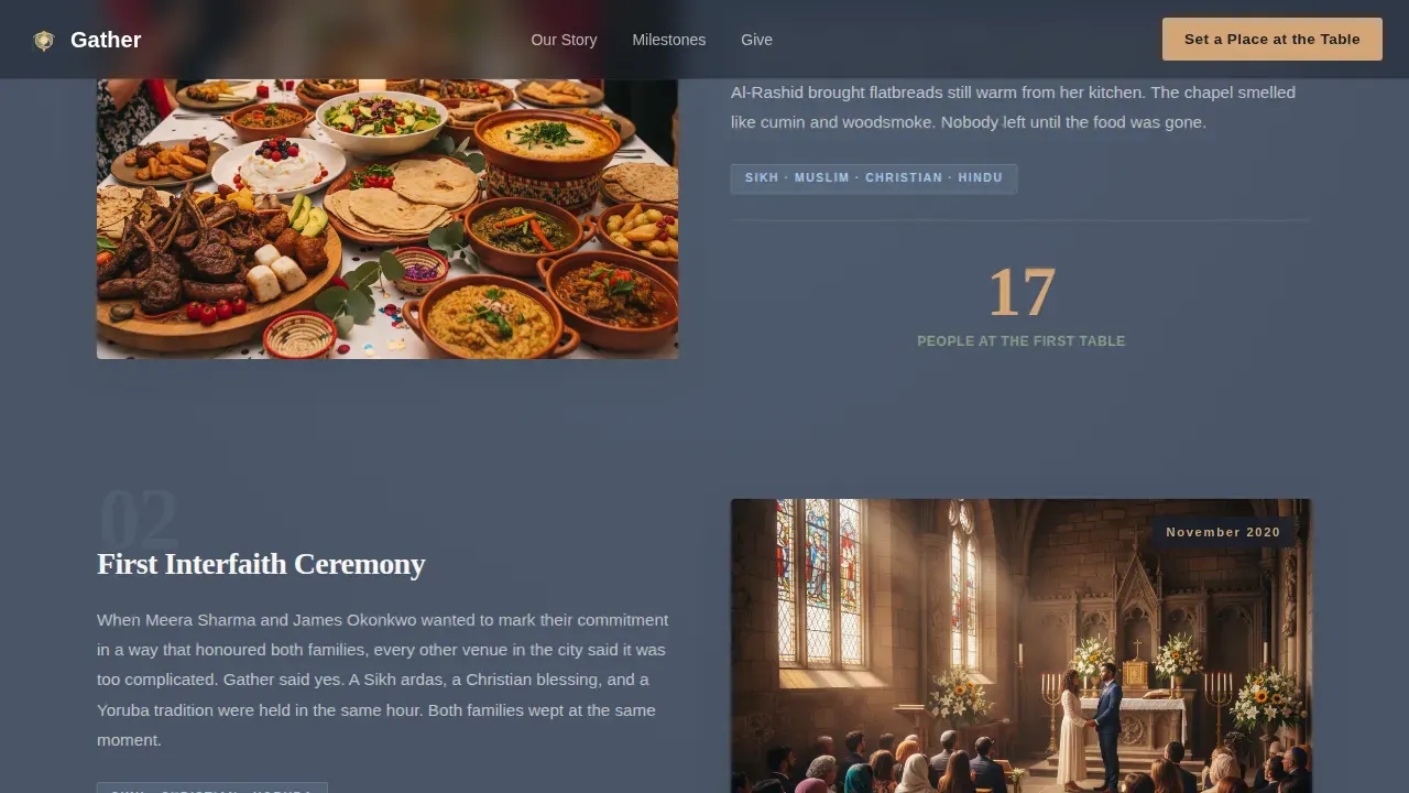 Fundraising Landing Page Template for Multi-Faith Centers