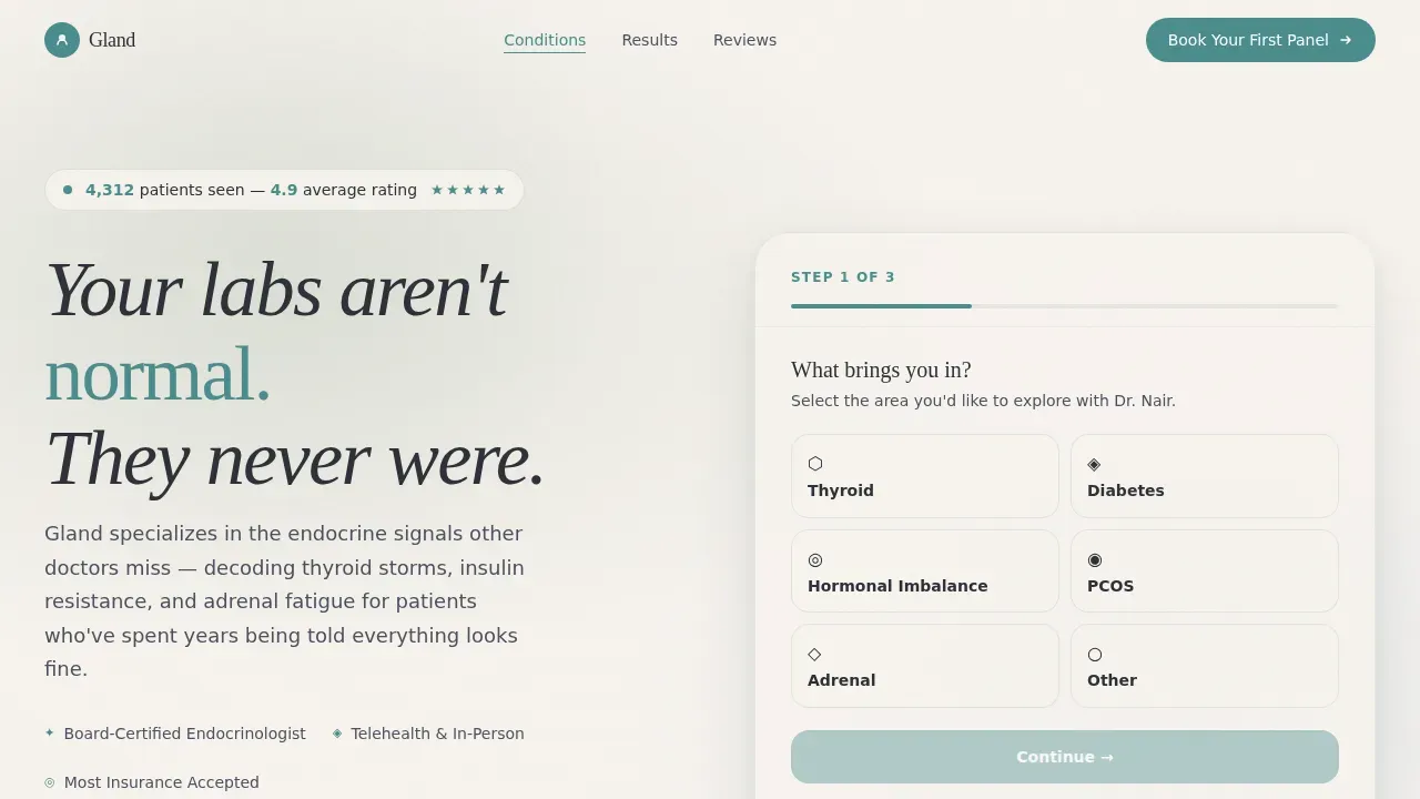 Endocrinologist Booking Website Template