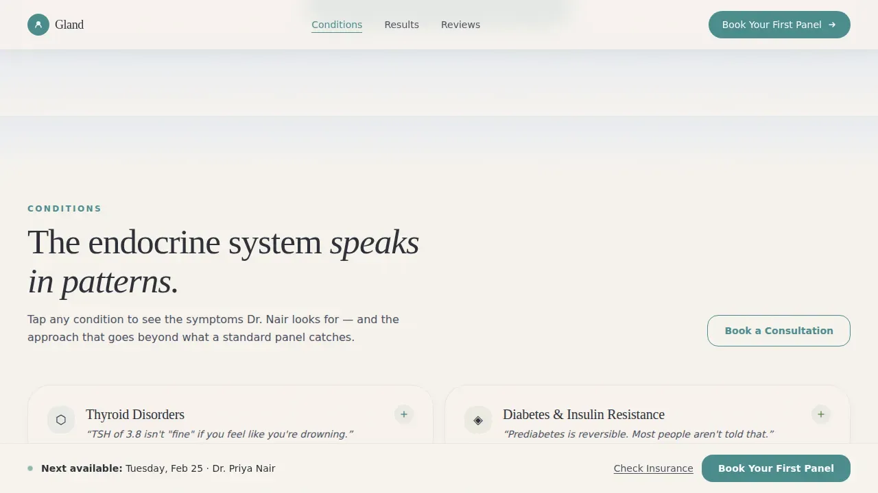 Endocrinologist Booking Website Template