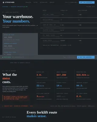 Bold Brutalist Automotive Warehouse Management Landing Page