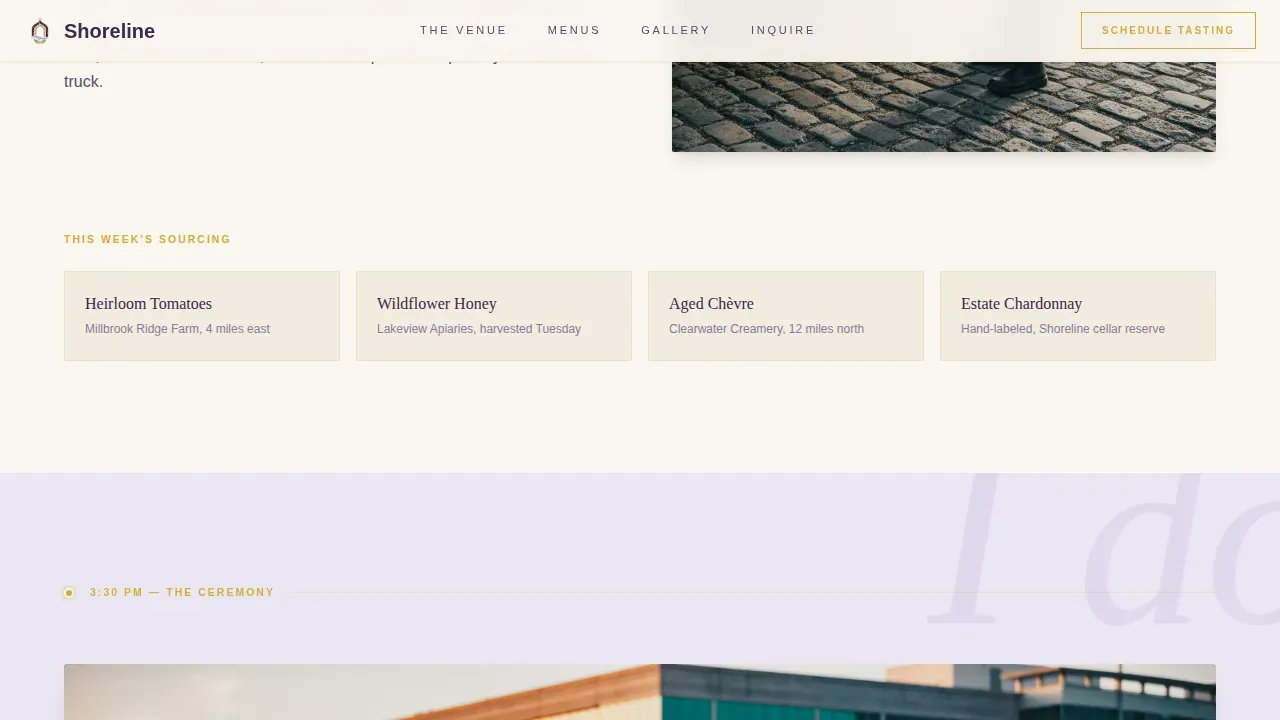 Premium Wedding Venue Landing Page Template
