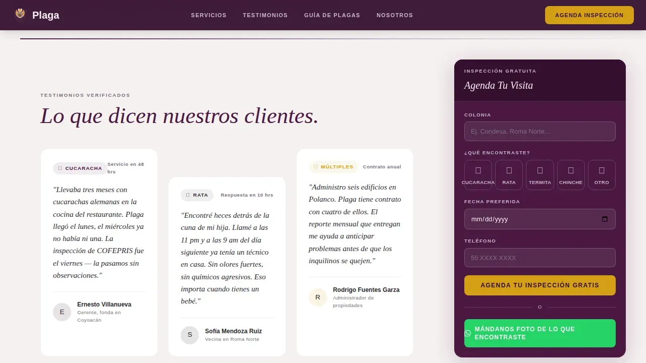 Professional Pest Management Landing Page Template