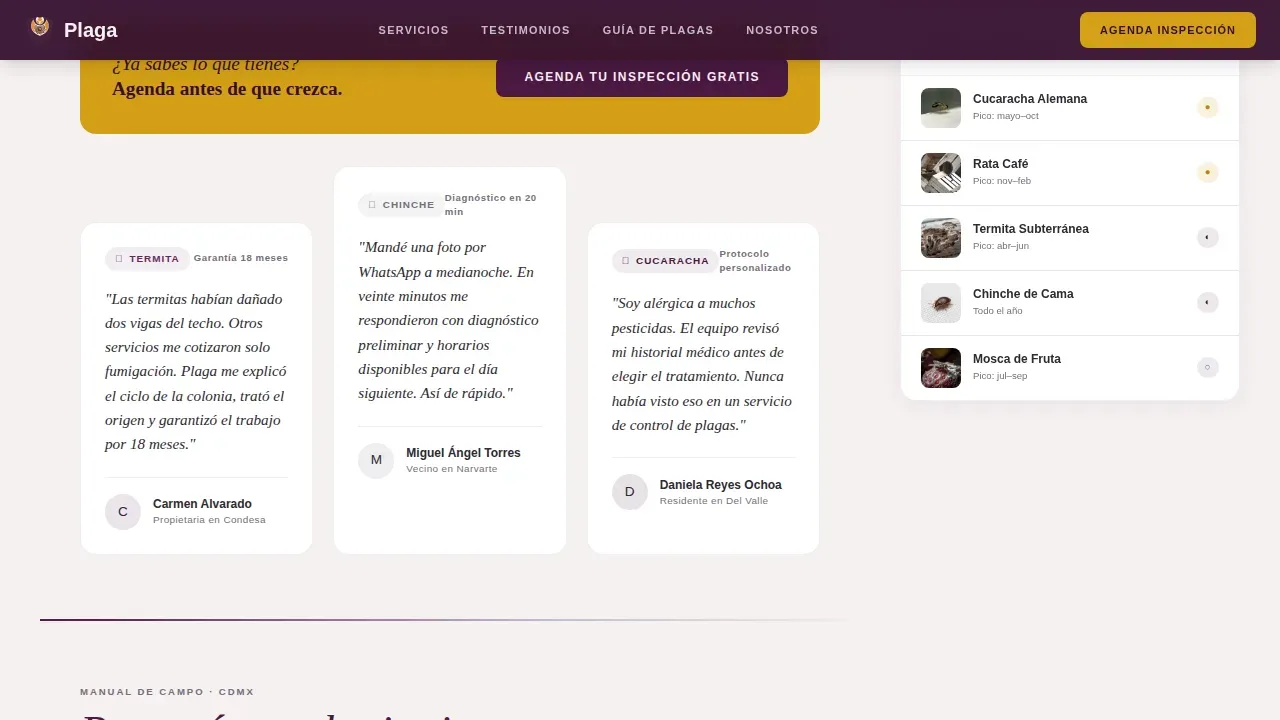 Professional Pest Management Landing Page Template