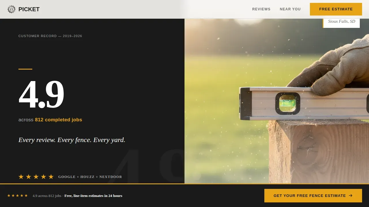 Fence Builder Landing Page Template