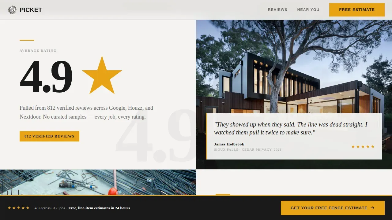 Fence Builder Landing Page Template