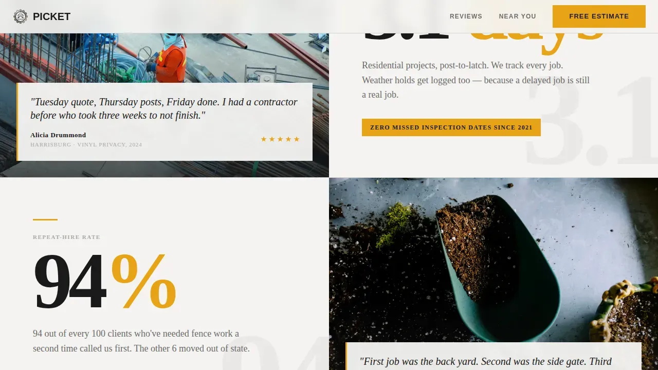 Fence Builder Landing Page Template