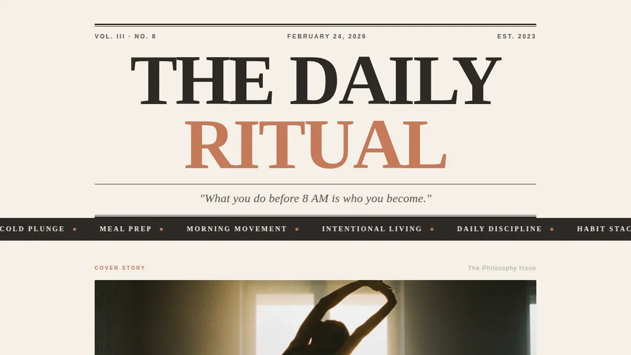 Editorial Habit Building TikTok Landing Page Template