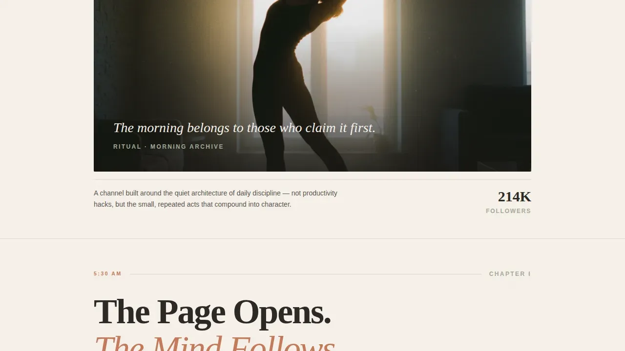 Editorial Habit Building TikTok Landing Page Template