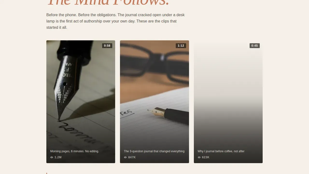 Editorial Habit Building TikTok Landing Page Template