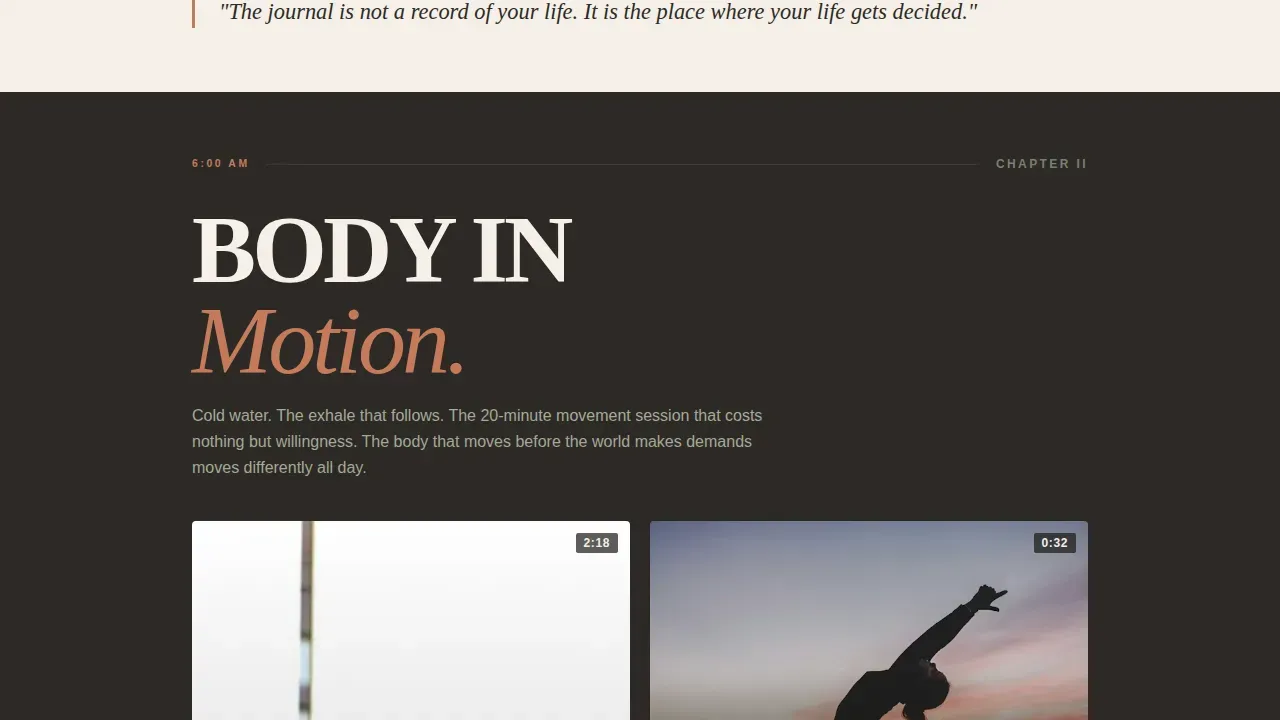 Editorial Habit Building TikTok Landing Page Template