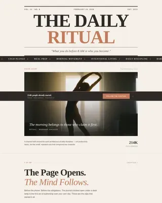 Editorial Habit Building TikTok Landing Page Template