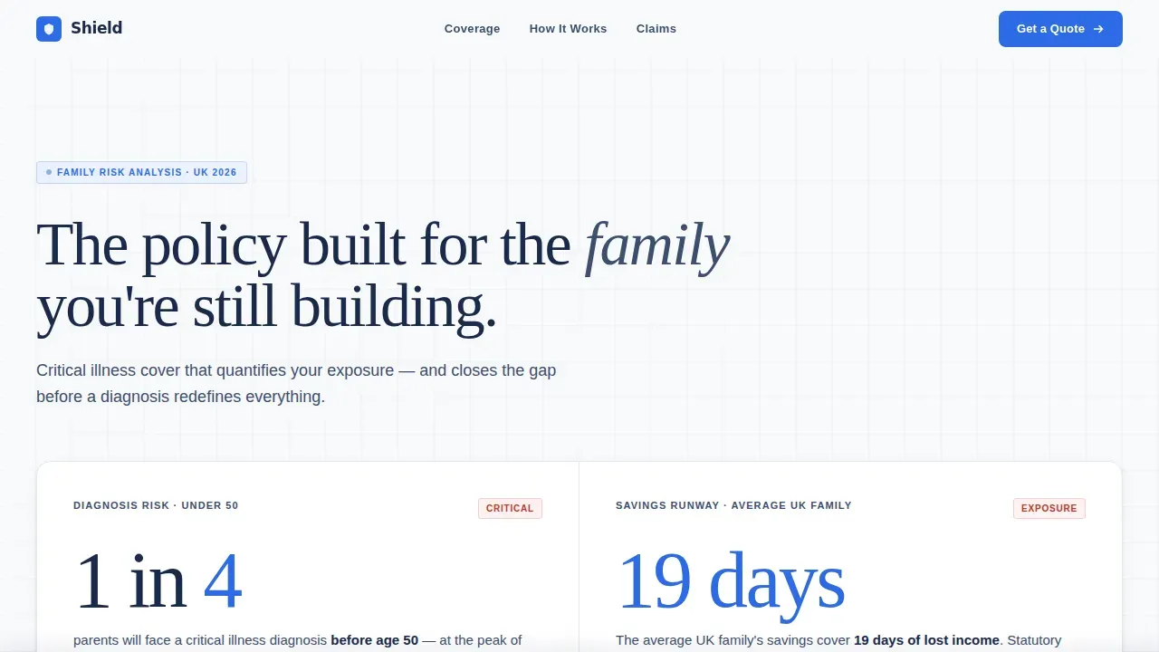 Critical Illness Insurance Landing Page Template