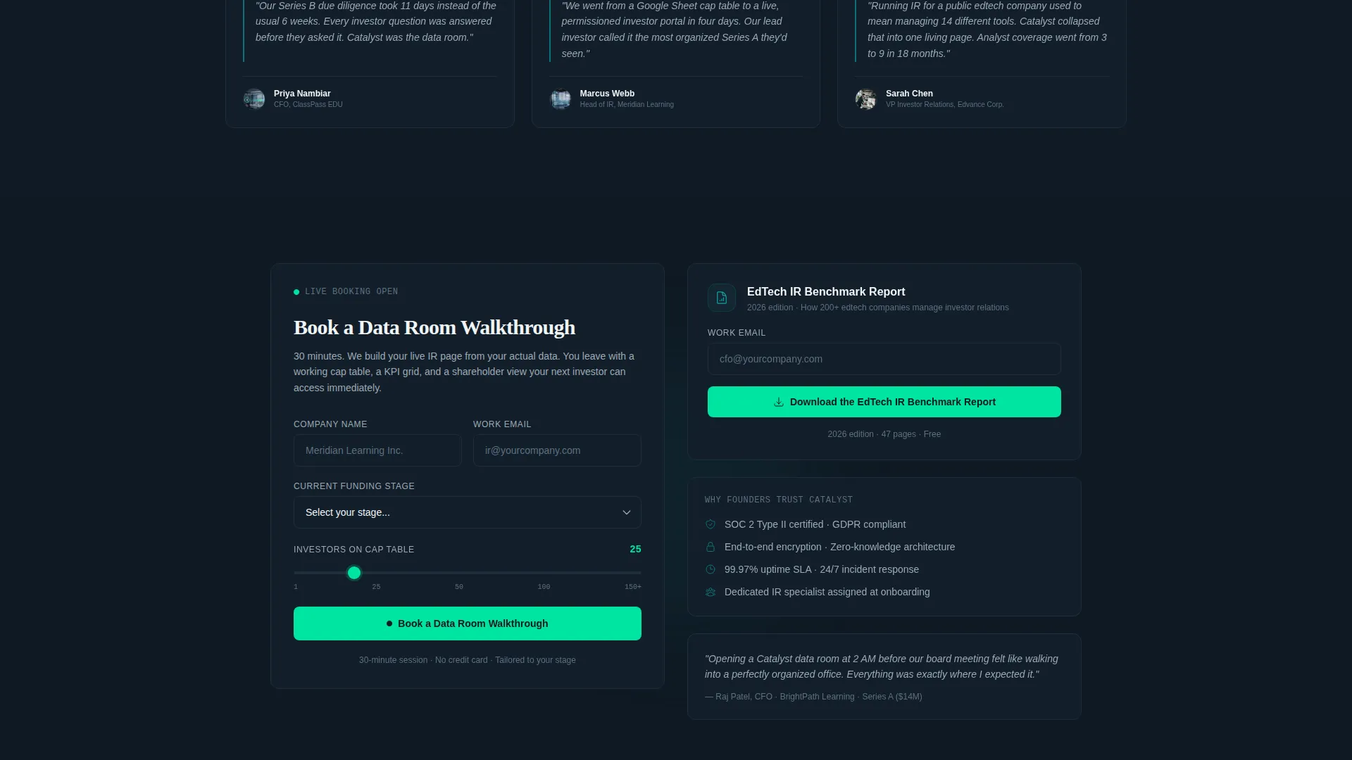 Edtech Investor Relations Landing Page Template