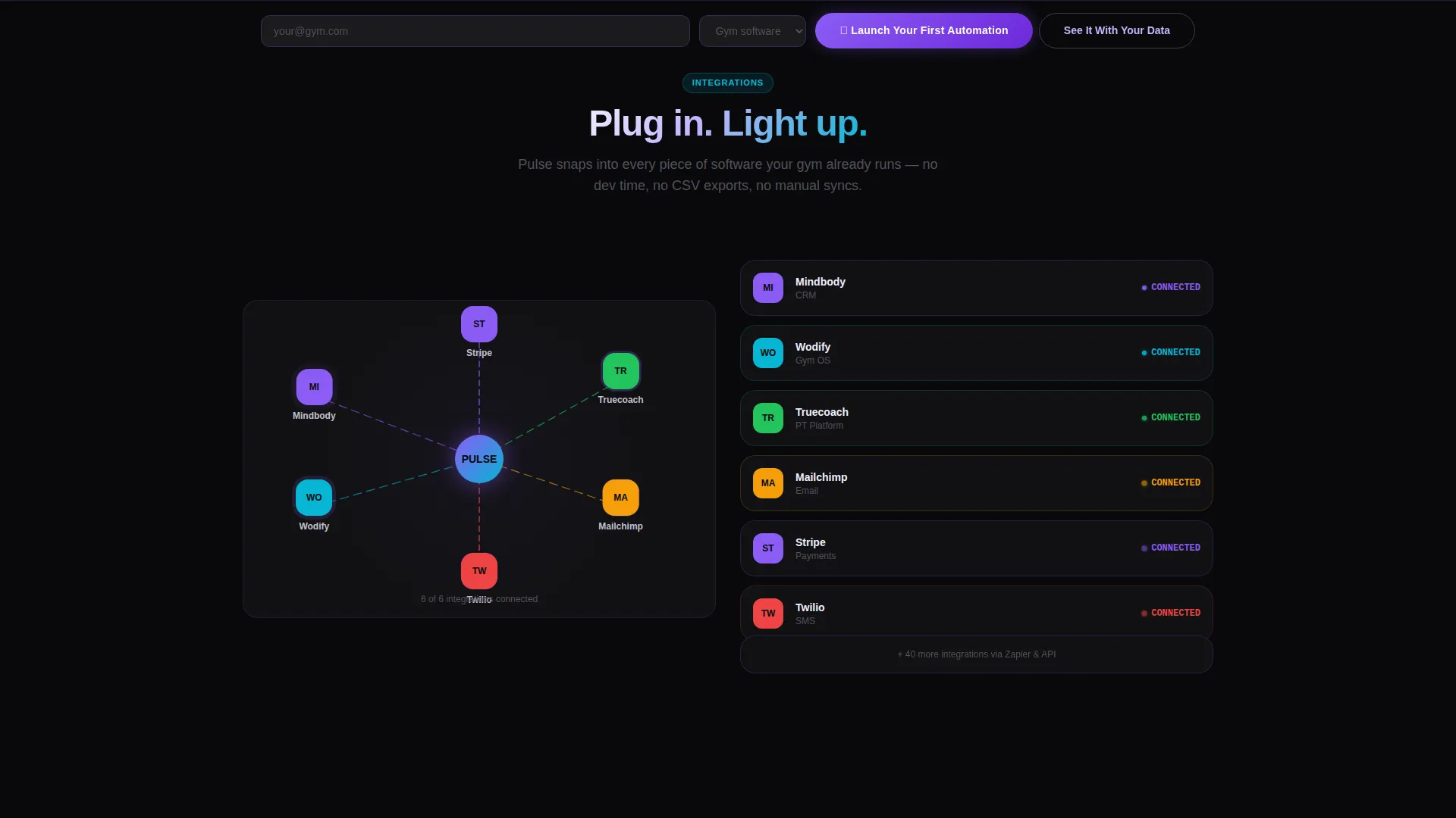 Fitness Marketing Automation Bento Grid Landing Page