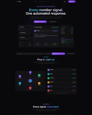 Fitness Marketing Automation Bento Grid Landing Page