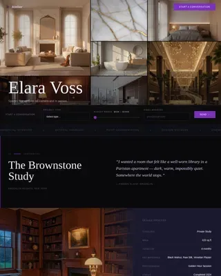 Immersive Interior Design Portfolio Landing Page Template