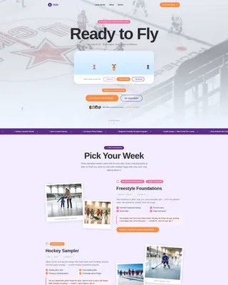Ice Skating Summer Camp Landing Page Template