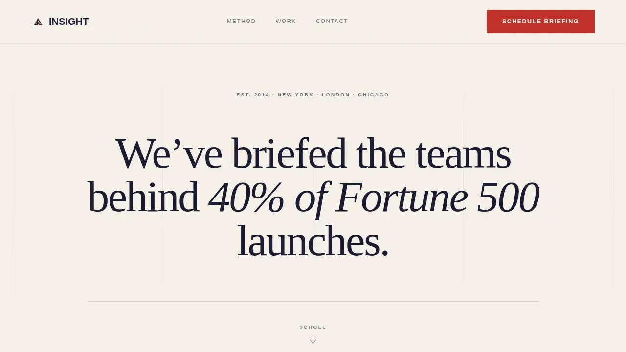 Executive Market Intelligence Landing Page Template