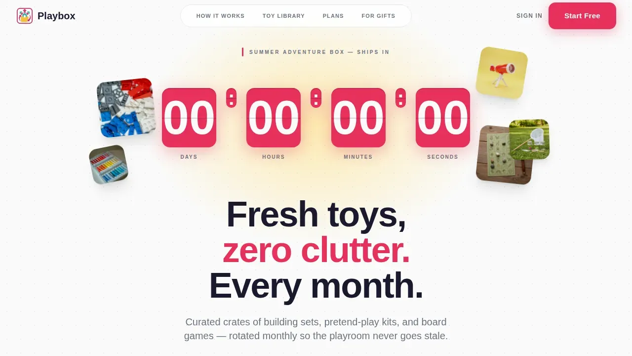 Sensory Toy Subscription Landing Page Template