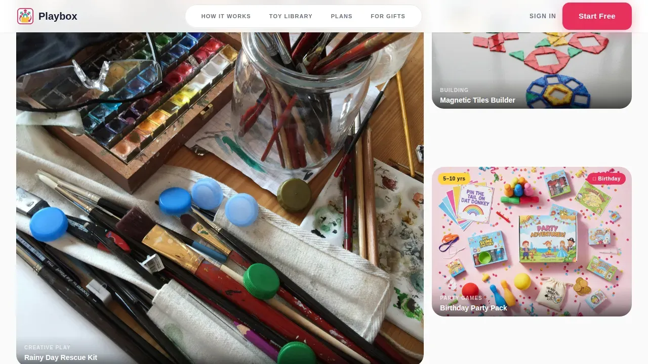 Sensory Toy Subscription Landing Page Template