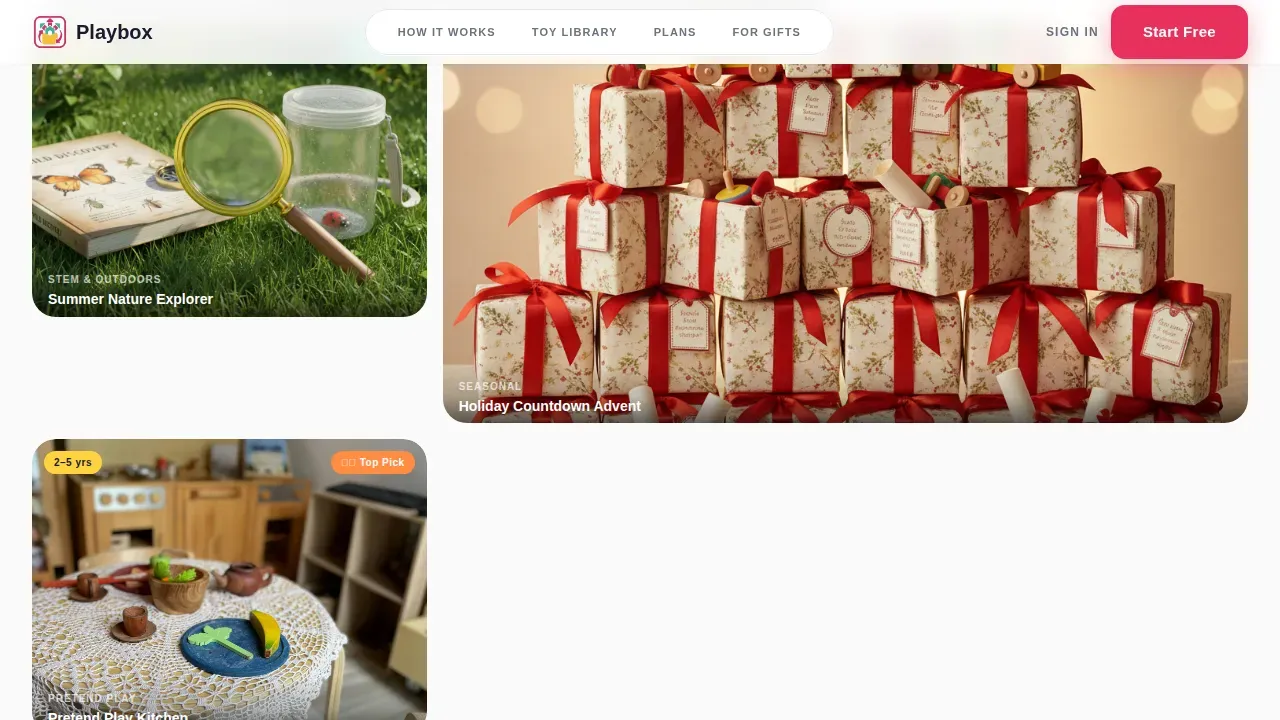 Sensory Toy Subscription Landing Page Template