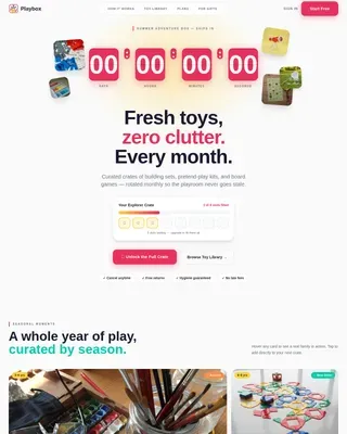 Sensory Toy Subscription Landing Page Template