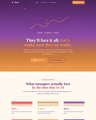 Protective Youth Digital Safety Landing Page Template