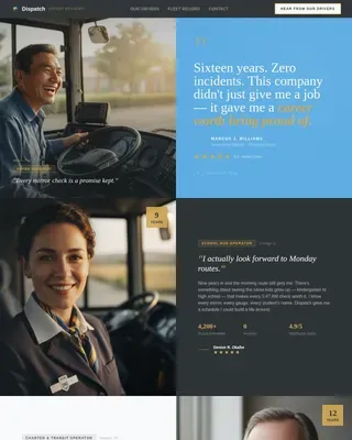 Expert Driver Testimonial Landing Page Template