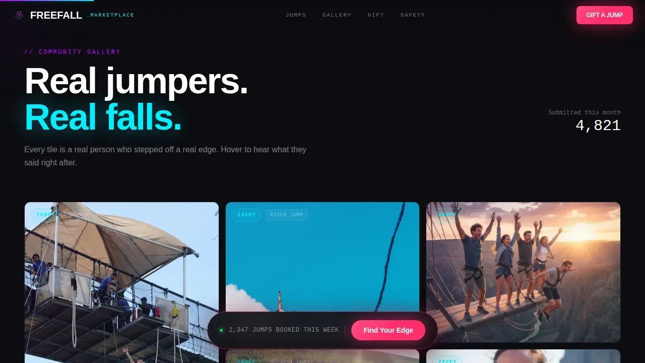 Thrilling Adventure Sports Marketplace Landing Page Template