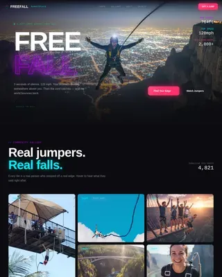 Thrilling Adventure Sports Marketplace Landing Page Template