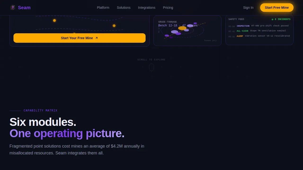 Live Extraction Analytics Landing Page Template
